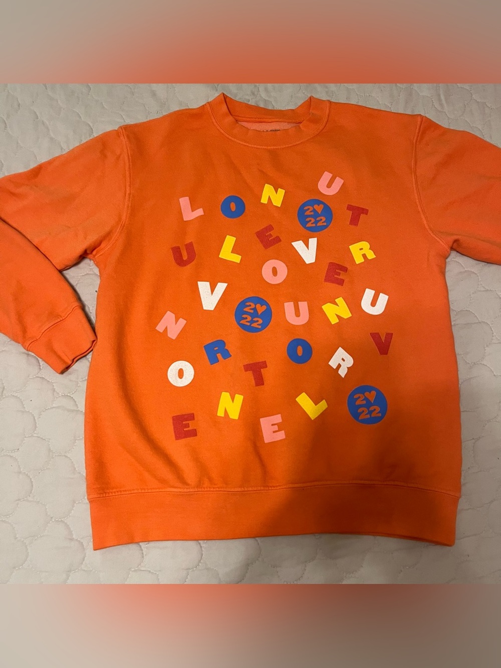 Harry Styles Orange 2022 Love on Tour Graphic Crewneck Fleece Sweatshirt